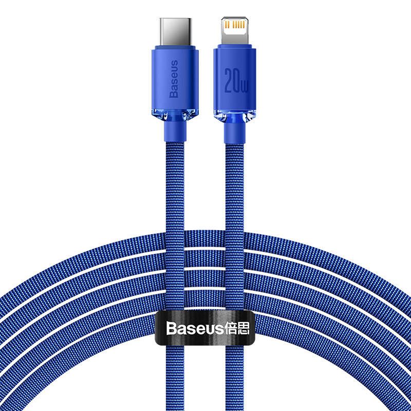 Baseus Crystal Shine USB-C ,Lightning kábel, 20W, PD, 2m, kék Baseus Crystal Shine USB-C ,Lightning kábel, 20W, PD, 2m, kék