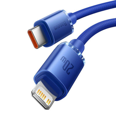 Baseus Crystal Shine USB-C ,Lightning kábel, 20W, PD, 2m, kék Baseus Crystal Shine USB-C ,Lightning kábel, 20W, PD, 2m, kék