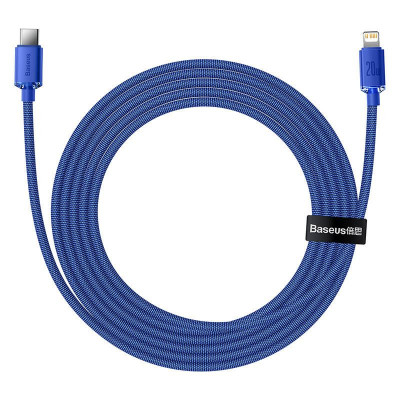 Baseus Crystal Shine USB-C ,Lightning kábel, 20W, PD, 2m, kék Baseus Crystal Shine USB-C ,Lightning kábel, 20W, PD, 2m, kék