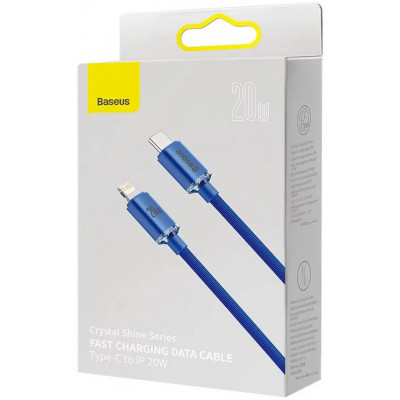 Baseus Crystal Shine USB-C ,Lightning kábel, 20W, PD, 2m, kék Baseus Crystal Shine USB-C ,Lightning kábel, 20W, PD, 2m, kék