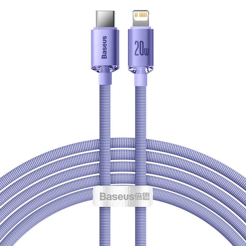 Baseus Crystal Shine USB-C - Lightning kábel, 20W, PD, 2m (ibolya) Baseus Crystal Shine USB-C - Lightning kábel, 20W, PD, 2m (ibolya)