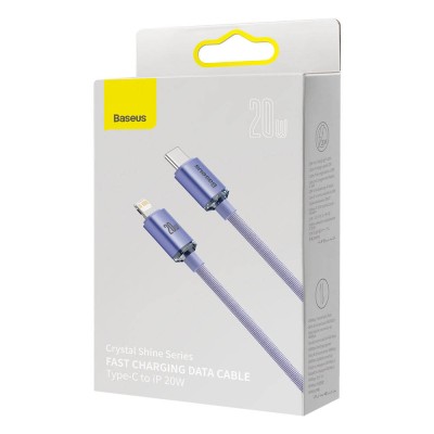 Baseus Crystal Shine USB-C - Lightning kábel, 20W, PD, 2m (ibolya) Baseus Crystal Shine USB-C - Lightning kábel, 20W, PD, 2m (ibolya)