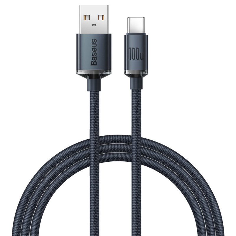 Baseus Crystal Shine USB / USB-C kábel, 100W, 1.2m, fekete Baseus Crystal Shine USB / USB-C kábel, 100W, 1.2m, fekete