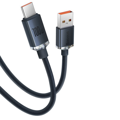 Baseus Crystal Shine USB / USB-C kábel, 100W, 1.2m, fekete Baseus Crystal Shine USB / USB-C kábel, 100W, 1.2m, fekete