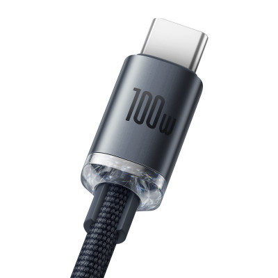 Baseus Crystal Shine USB / USB-C kábel, 100W, 1.2m, fekete Baseus Crystal Shine USB / USB-C kábel, 100W, 1.2m, fekete