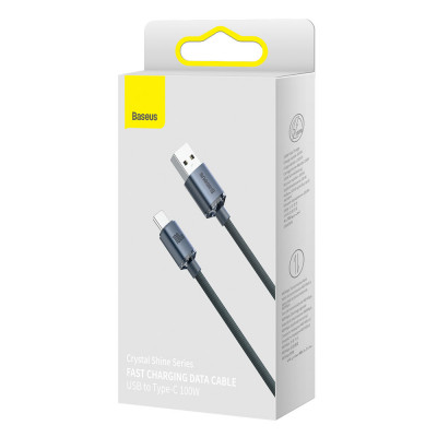 Baseus Crystal Shine USB / USB-C kábel, 100W, 1.2m, fekete Baseus Crystal Shine USB / USB-C kábel, 100W, 1.2m, fekete