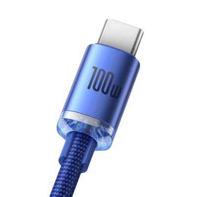 Baseus Crystal Shine USB-A–USB-C kábel, 100W, 1,2 m – kék Baseus Crystal Shine USB-A–USB-C kábel, 100W, 1,2 m – kék