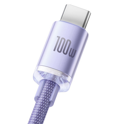 Baseus Crystal Shine USB / USB-C kábel,100W, 1.2m, ibolya Baseus Crystal Shine USB / USB-C kábel,100W, 1.2m, ibolya