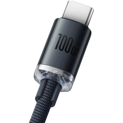 Baseus Crystal Shine USB - USB-C kábel, 100W, 2m, fekete Baseus Crystal Shine USB - USB-C kábel, 100W, 2m, fekete