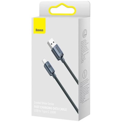 Baseus Crystal Shine USB - USB-C kábel, 100W, 2m, fekete Baseus Crystal Shine USB - USB-C kábel, 100W, 2m, fekete