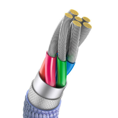 Baseus Crystal Shine USB-kábel a USB-C, 100W, 2m, ibolya Baseus Crystal Shine USB-kábel a USB-C, 100W, 2m, ibolya