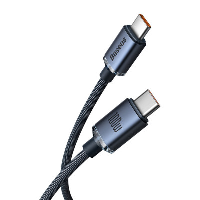 Baseus Crystal Shine USB-C - USB-C kábel, 100W, 1.2m, fekete Baseus Crystal Shine USB-C - USB-C kábel, 100W, 1.2m, fekete