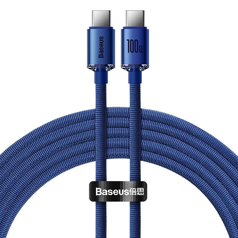 Baseus USB-C-kábel az USB-C Crystal Shine-hoz, 100W, 1.2m, kék Baseus USB-C-kábel az USB-C Crystal Shine-hoz, 100W, 1.2m, kék