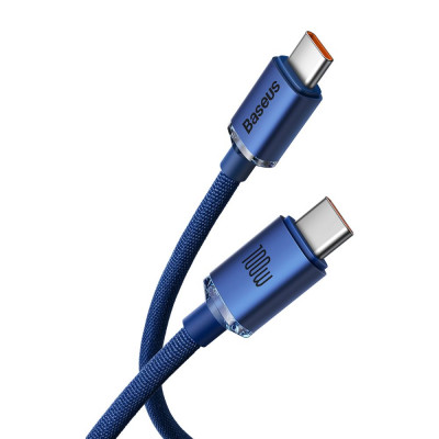 Baseus USB-C-kábel az USB-C Crystal Shine-hoz, 100W, 1.2m, kék Baseus USB-C-kábel az USB-C Crystal Shine-hoz, 100W, 1.2m, kék