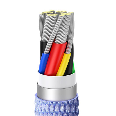 Baseus Crystal Shine USB-C - USB-C kábel, 100W, 1.2m, ibolya Baseus Crystal Shine USB-C - USB-C kábel, 100W, 1.2m, ibolya