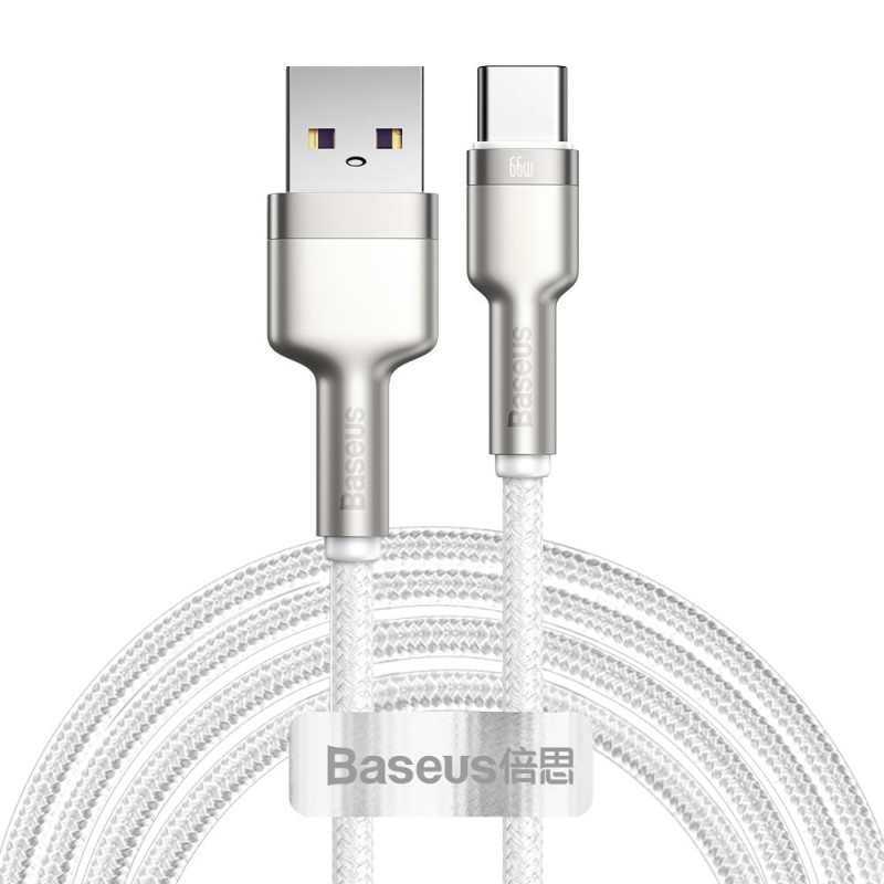 Baseus Cafule USB-USB-C kábel, 66 W, 2 m, fehér Baseus Cafule USB-USB-C kábel, 66 W, 2 m, fehér