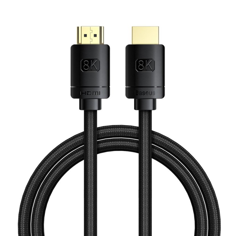 Baseus High Definition HDMI 2.1 kábel, 8K 60Hz, 3D, HDR, VRR, ALLM, 48Gbps, 1m, fekete Baseus High Definition HDMI 2.1 kábel, 8K 60Hz, 3D, HDR, VRR, ALLM, 48Gbps, 1m, fekete