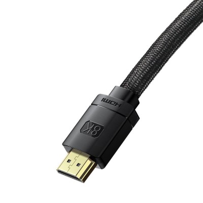 Baseus High Definition HDMI 2.1 kábel, 8K 60Hz, 3D, HDR, VRR, ALLM, 48Gbps, 1m, fekete Baseus High Definition HDMI 2.1 kábel, 8K 60Hz, 3D, HDR, VRR, ALLM, 48Gbps, 1m, fekete