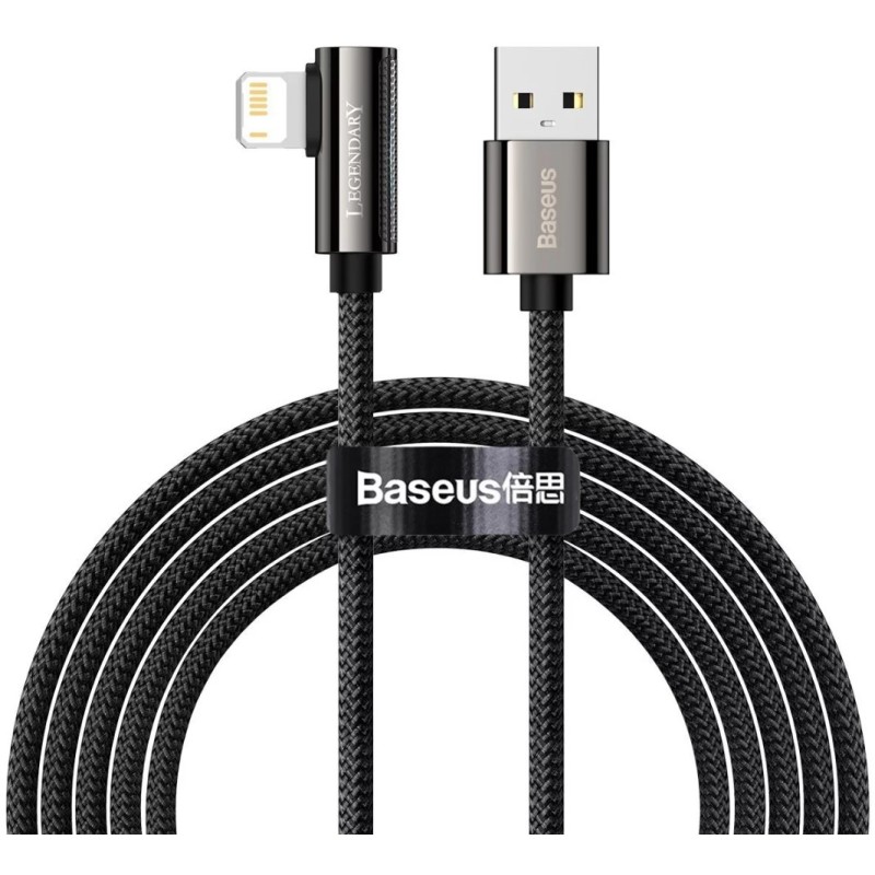 Baseus Legend Series Lightning derékszögű USB-kábel, 2,4 A, 2 m (fekete) Baseus Legend Series Lightning derékszögű USB-kábel, 2,4 A, 2 m (fekete)