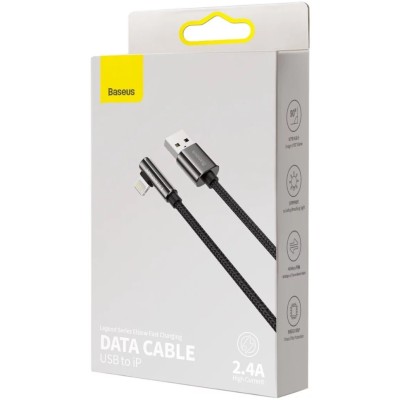 Baseus Legend Series Lightning derékszögű USB-kábel, 2,4 A, 2 m (fekete) Baseus Legend Series Lightning derékszögű USB-kábel, 2,4 A, 2 m (fekete)