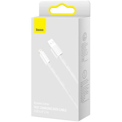 Baseus Dynamic Lightning USB-kábel, 2,4A, 1m (fehér) Baseus Dynamic Lightning USB-kábel, 2,4A, 1m (fehér)