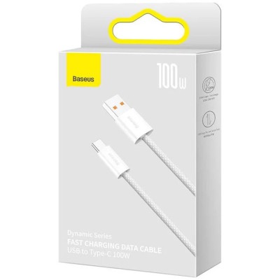 Baseus Dynamic Series kábel, USB – USB-C ,100W, 1m (fehér) Baseus Dynamic Series kábel, USB – USB-C ,100W, 1m (fehér)