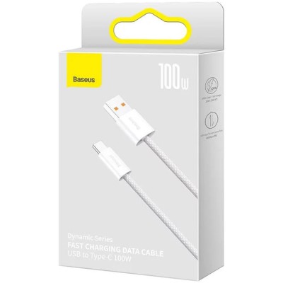 Baseus Dynamic Series kábel, USB – USB-C 100W, 2m (fehér) Baseus Dynamic Series kábel, USB – USB-C 100W, 2m (fehér)