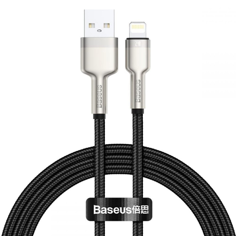 Baseus Cafule Series Metal USB - Lightning kábel, 2.4A, 25cm, fekete Baseus Cafule Series Metal USB - Lightning kábel, 2.4A, 25cm, fekete