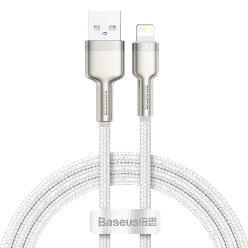 Baseus USB-kábel a Lightning Cafule-hez, 2,4A, 1 m, fehér Baseus USB-kábel a Lightning Cafule-hez, 2,4A, 1 m, fehér