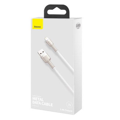 Baseus USB-kábel a Lightning Cafule-hez, 2,4A, 1 m, fehér Baseus USB-kábel a Lightning Cafule-hez, 2,4A, 1 m, fehér