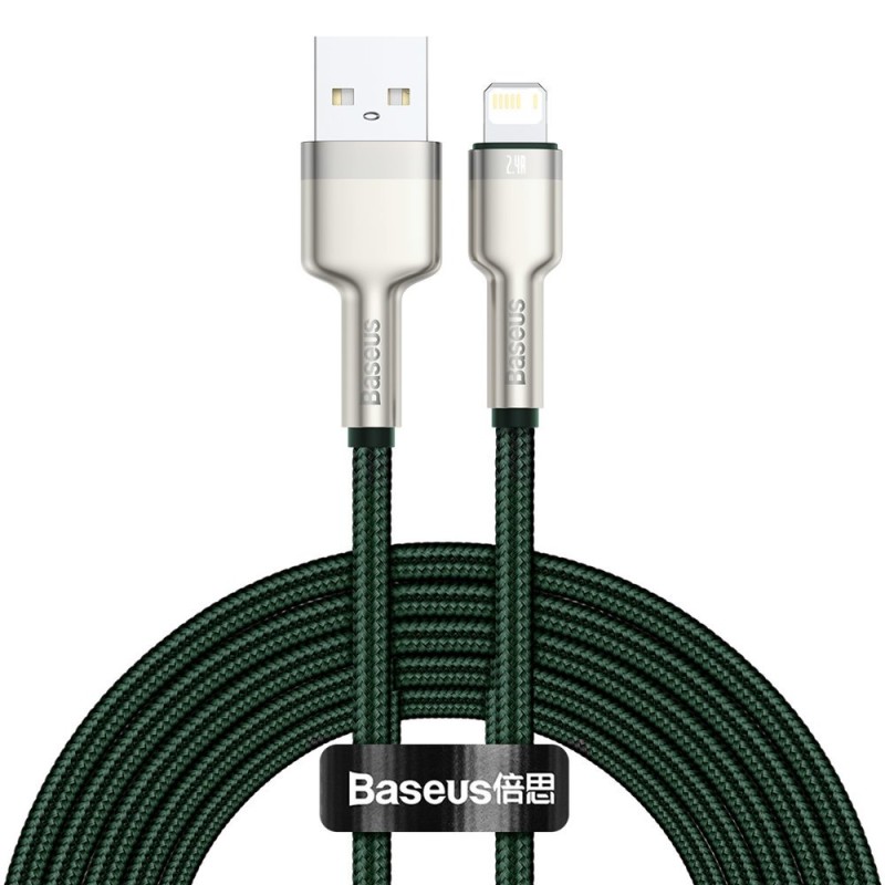 Baseus Cafule USB - Lightning kábel, 2,4A, 2m (zöld) Baseus Cafule USB - Lightning kábel, 2,4A, 2m (zöld)