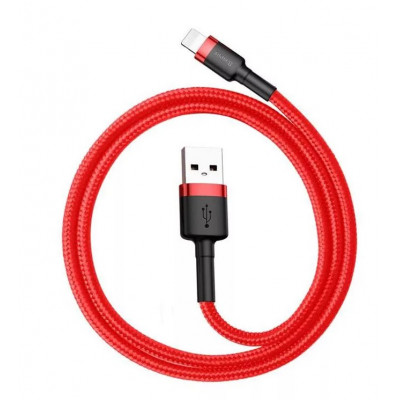 Baseus Cafule 2.4A Lightning USB kábel 0,5 méter, piros Baseus Cafule 2.4A Lightning USB kábel 0,5 méter, piros