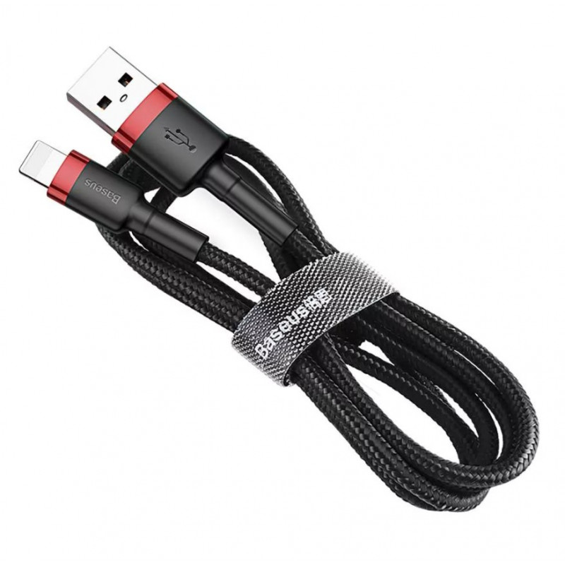 Baseus Cafule 2.4A Lightning USB-kábel 0.5m, fekete-piros Baseus Cafule 2.4A Lightning USB-kábel 0.5m, fekete-piros