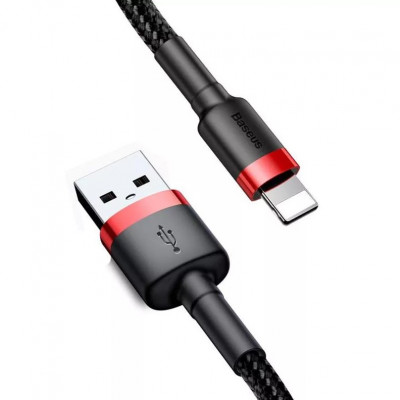 Baseus Cafule 2.4A Lightning USB-kábel 0.5m, fekete-piros Baseus Cafule 2.4A Lightning USB-kábel 0.5m, fekete-piros