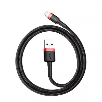 Baseus Cafule 2.4A Lightning USB-kábel 0.5m, fekete-piros Baseus Cafule 2.4A Lightning USB-kábel 0.5m, fekete-piros