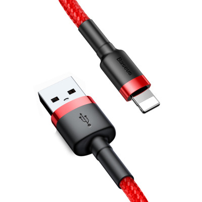 Baseus Cafule 2.4A Lightning USB-kábel 1 m, piros Baseus Cafule 2.4A Lightning USB-kábel 1 m, piros