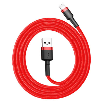 Baseus Cafule 2.4A Lightning USB-kábel 1 m, piros Baseus Cafule 2.4A Lightning USB-kábel 1 m, piros
