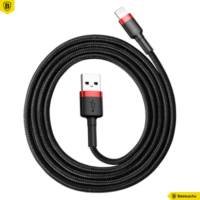 Baseus iPhone Lightning gyors adat, töltőkábel 2,4A - 1m - Piros & Fekete Baseus iPhone Lightning gyors adat, töltőkábel 2,4A - 1m - Piros & Fekete