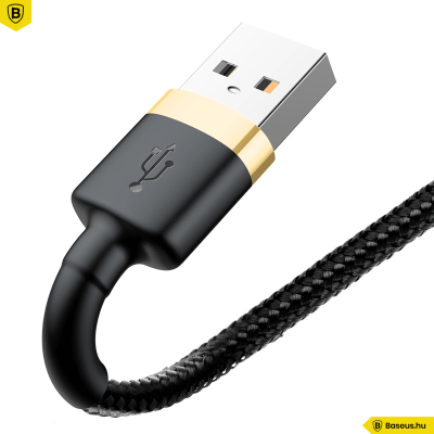 Baseus iPhone Lightning gyors adat, töltőkábel 2,4A - 1m - Fekete & Arany Baseus iPhone Lightning gyors adat, töltőkábel 2,4A - 1m - Fekete & Arany