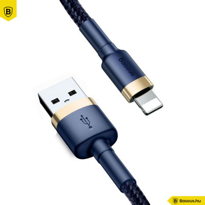 Baseus USB Lightning Cafule 2,4A 1 m-es kábel- Arany-sötétkék Baseus USB Lightning Cafule 2,4A 1 m-es kábel- Arany-sötétkék