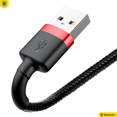 Baseus iPhone töltőkábel Cafule 1,5A 2m - Piros/Fekete Baseus iPhone töltőkábel Cafule 1,5A 2m - Piros/Fekete