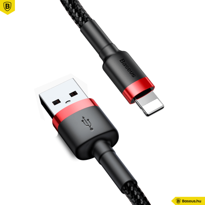 Baseus iPhone töltőkábel Cafule 1,5A 2m - Piros/Fekete Baseus iPhone töltőkábel Cafule 1,5A 2m - Piros/Fekete