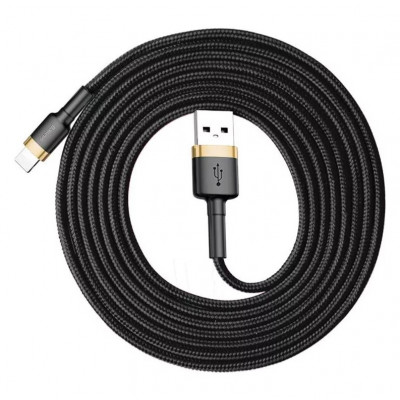 Baseus Cafule USB Lightning 1,5A 2 m-es kábel, arany-fekete Baseus Cafule USB Lightning 1,5A 2 m-es kábel, arany-fekete
