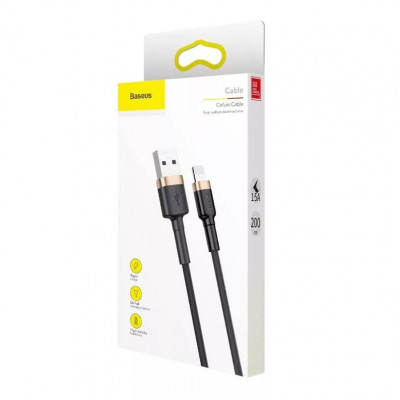 Baseus Cafule USB Lightning 1,5A 2 m-es kábel, arany-fekete Baseus Cafule USB Lightning 1,5A 2 m-es kábel, arany-fekete
