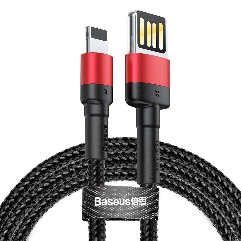 Baseus iPhone Lightning gyors adat/töltőkábel 2,4A - 1m - Piros/Fekete Baseus iPhone Lightning gyors adat/töltőkábel 2,4A - 1m - Piros/Fekete