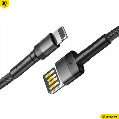 Baseus Cafule iPhone kábel 2,4A 1m - Szürke/Fekete Baseus Cafule iPhone kábel 2,4A 1m - Szürke/Fekete