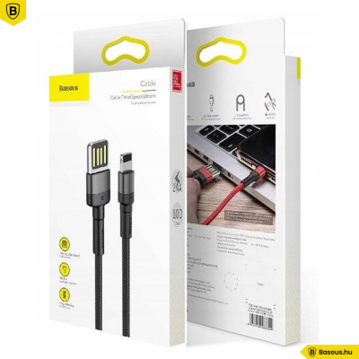Baseus Cafule iPhone kábel 2,4A 1m - Szürke/Fekete Baseus Cafule iPhone kábel 2,4A 1m - Szürke/Fekete