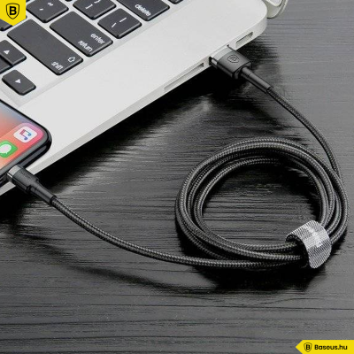 Baseus Cafule iPhone kábel 2,4A 1m - Szürke/Fekete Baseus Cafule iPhone kábel 2,4A 1m - Szürke/Fekete