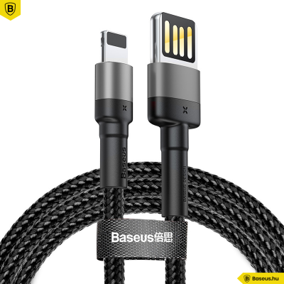 Baseus Cafule iPhone kábel 2,4A 1m - Szürke/Fekete Baseus Cafule iPhone kábel 2,4A 1m - Szürke/Fekete