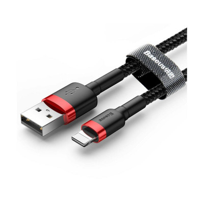 Baseus Cafule 2A Lightning USB kábel 3 méter, piros-fekete Baseus Cafule 2A Lightning USB kábel 3 méter, piros-fekete
